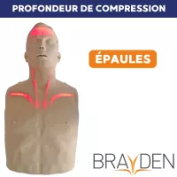 Mannequin secourisme lumineux Brayden à LED rouge