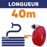 Tuyau pompier Remiflex Spécial DN45 longueur 40m DSP rouge