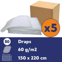 Drap jetable 60 gr de transfert - 5 Cartons de 50 - 150x220 cm