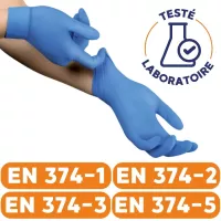 Paire de gants nitrile stérile non poudrés - taille 8/9