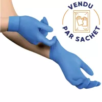 Paire de gants nitrile stérile non poudrés - taille 8/9