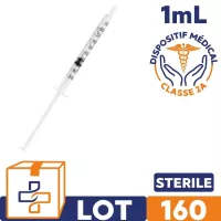 Seringue insuline 3 pièces 1ml Lot de 160