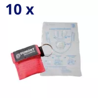 Masque de bouche à bouche avec porte-clés souple - Lot de 10