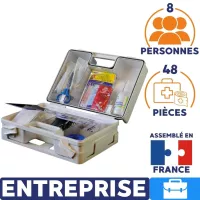 Trousse de secours entreprise 8 personnes compartimentée