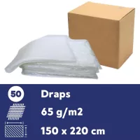 Drap jetable 65 gr - Carton de 50 - 150x220 cm