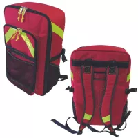 Sac à dos rouge de secours 55x34,5x22cm 35L avec aménagement intérieur